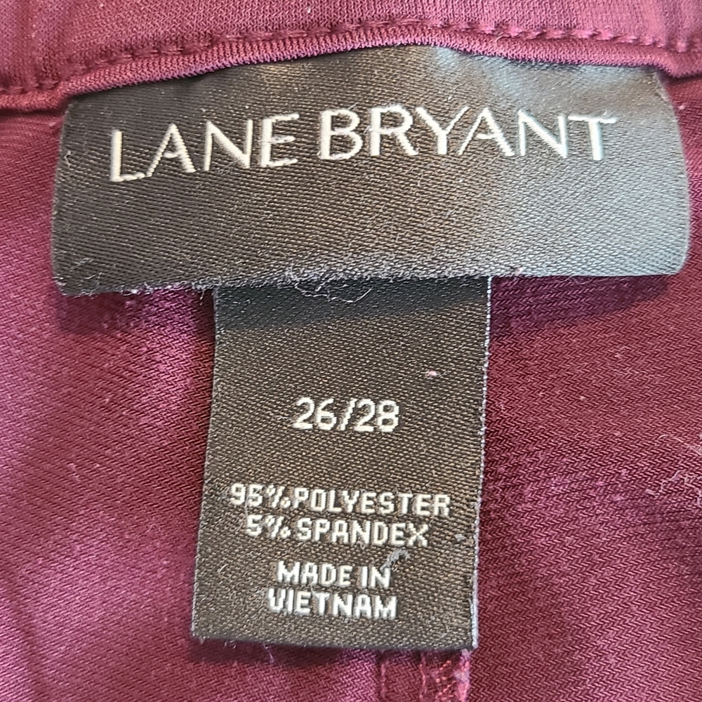Burgundy/Plum Lane Bryant Wide Leg slinky pants size 26/28